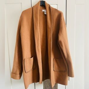 Magaschoni Tan Open Front Blazer with Trim